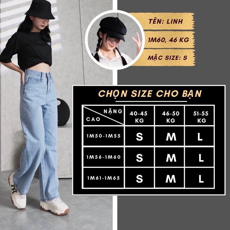 Quần baggy jeans TRƠN ống rộng mã 5121, 5043, 5044, quần bò baggy ống rộng lưng cao rách gối phối màu