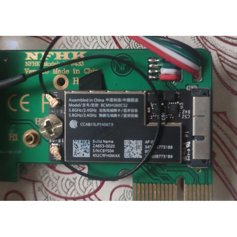Card wifi BCM94360CS2 cho máy Mac hackintosh khe cắm pcie 1x | BigBuy360 - bigbuy360.vn