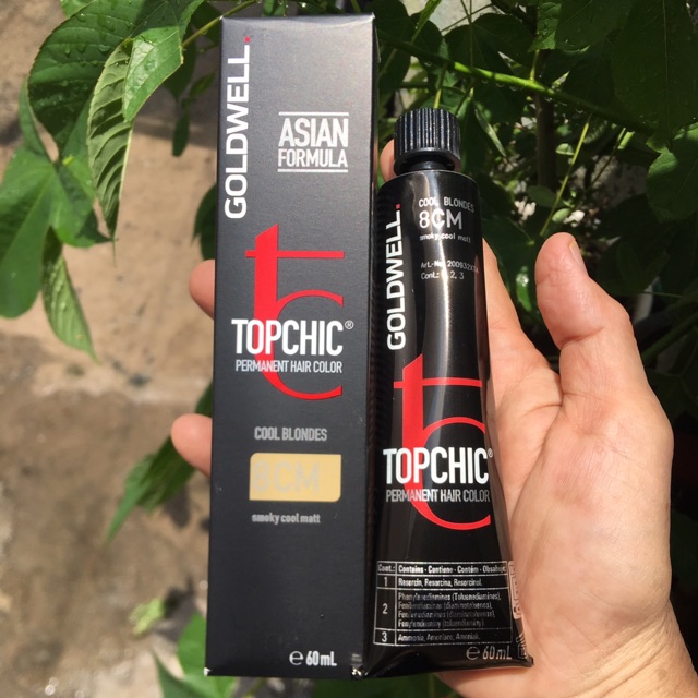 Màu nhuộm thời trang cao cấp Topchic Permanent Hair Color Goldwell 60ml 8CM