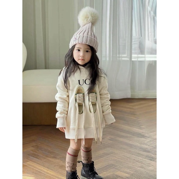 VÁY NỈ HODDIE DÂY 3D CHO BÉ