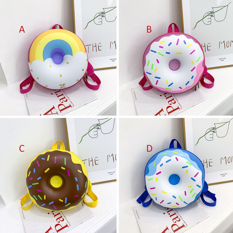 Ba Lô Đi Học/Du Lịch Hình Bánh Donut Thời Trang Cho Bé