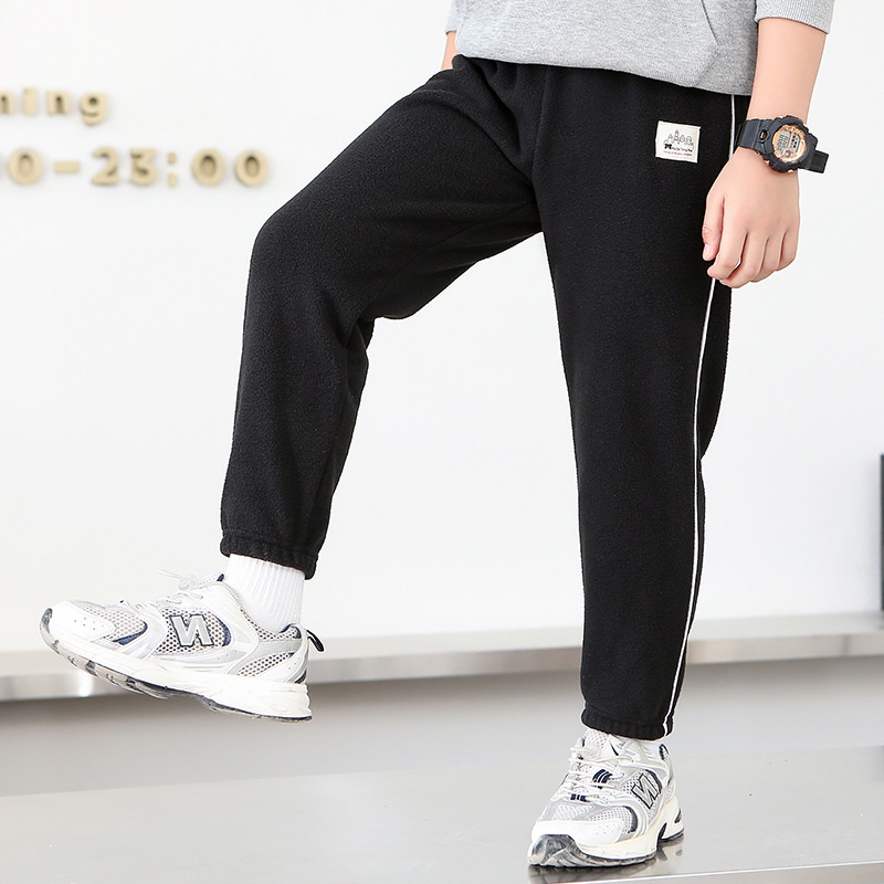 YAOEENH Quần Nỉ Dài Lót Lông Cừu Dày Dặn Ấm Áp Phong Cách Hàn Quốc Thời Trang Thu Đông Cho Bé Kích Thước 100-160cm