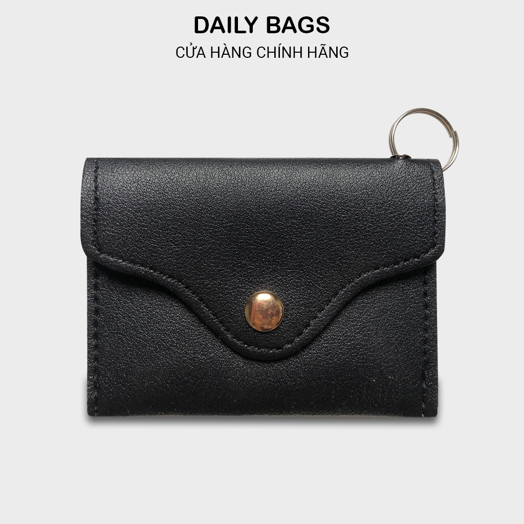 Móc khóa ví da thời trang nam nữ cao cấp sử dụng đựng tiền, thẻ ngân hàng, vé gửi xe, bảng tên - VIVI - DAILY BAGS