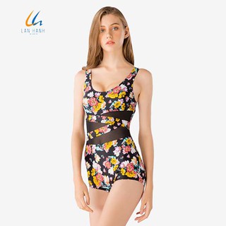 Đồ bơi một mảnh quần short & có phối lưới Lan Hạnh 30081-DE203