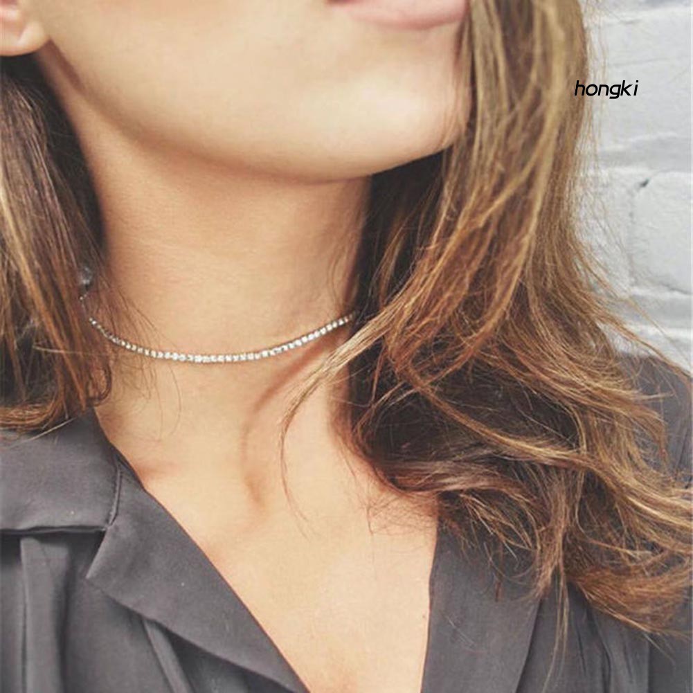 Vòng cổ choker đính đá lấp lánh thời trang dành cho nữ