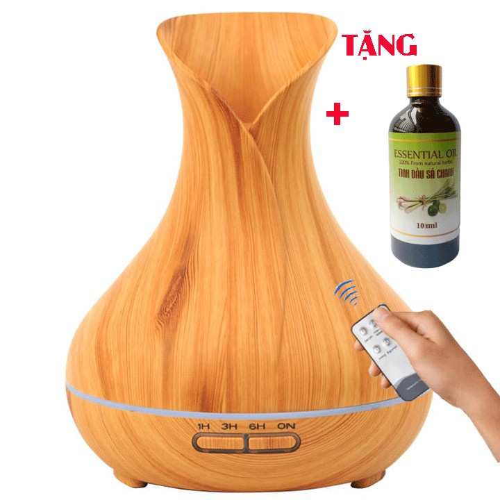 Máy khuếch tán tinh dầu Tulip vân gỗ vàng dung tích 550ml