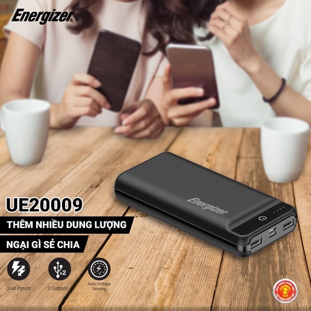 Pin sạc dự phòng Energizer UE20009 chính hãng - 20000mAh