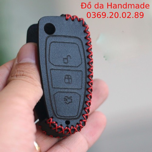 Bao da chìa khóa Ford Focus, Ecosport, Fiesta, Ranger da bò thật