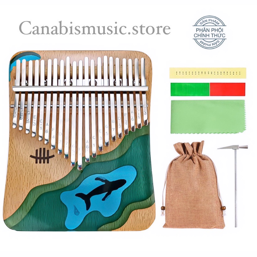 Đàn Kalimba Hluru Resin 21 Phím KWD21 - Acrylic Keo đổ nhựa Thủy Tinh hữu cơ trong suốt