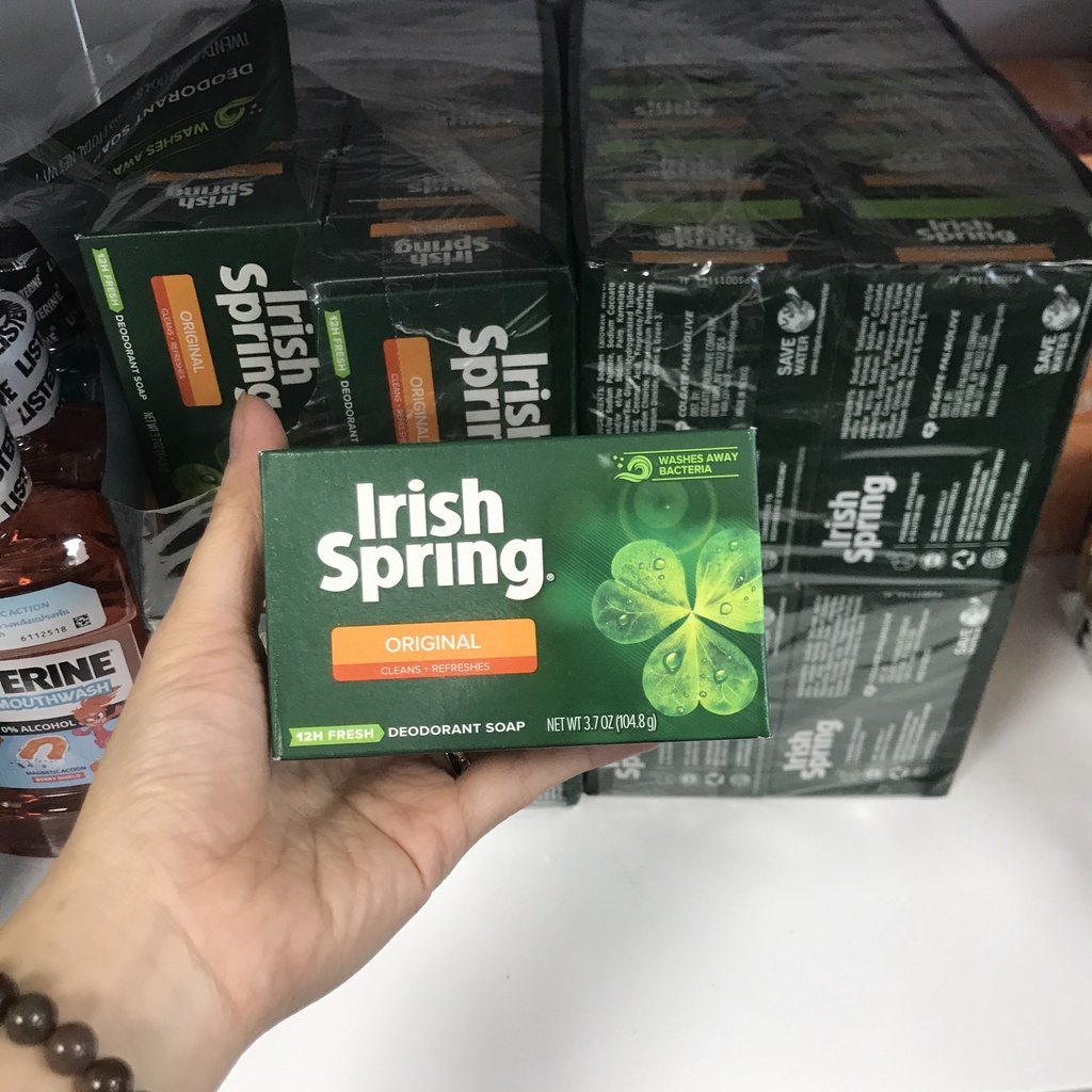 Xà bông cục Irish Spring Mỹ Deodorant Soap Original - Xà bông tắm Spring 104.8g