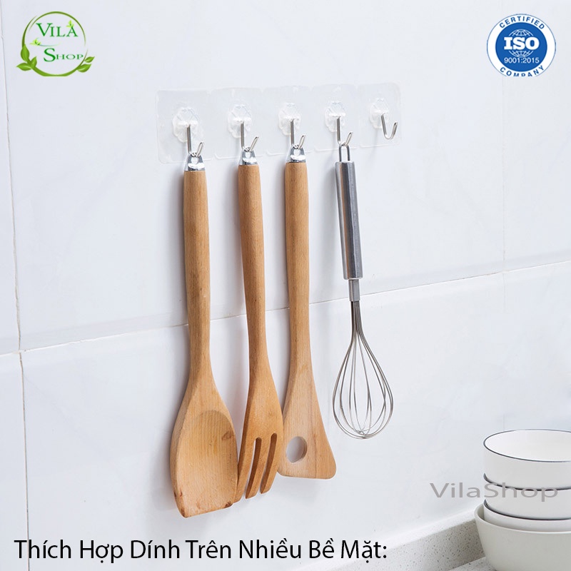 Móc Dán Tường, Móc Dán Tường 3D Chịu Lực Treo Đồ Màu Sắc Trong Suốt Siêu Dính Đa Năng [ Sỉ 510đ]