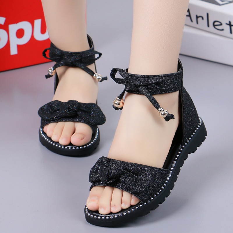 Dép sandal bé gái đế nhẹ da ánh nhũ đẹp lấp lánh kiểu dễ thương Dép quai hậu bé gái Dép cho bé gái đẹp Sandal nữ Dép nữ