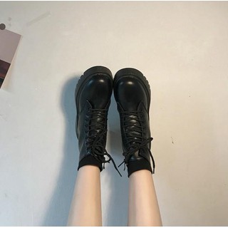 [HÀNG CÓ SẴN] Giày bốt nữ khoá kéo cá tính, đế cao 4cm chất da mềm G27 Martin | BigBuy360 - bigbuy360.vn