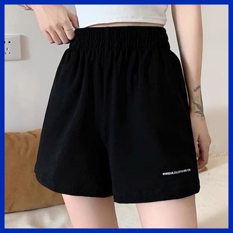 Quần Short Đũi Xước Nữ Ống Rộng, Lưng Cao, Thêu Chữ Siêu Mát | BigBuy360 - bigbuy360.vn