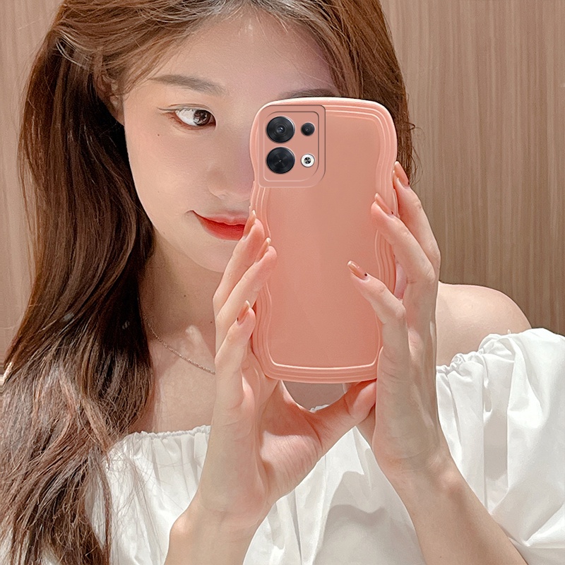 Ốp Điện Thoại Silicon Dẻo Màu Trơn Họa Tiết Sóng Biển Lớn Đơn Giản Cho OPPO A77 Reno8 Z Reno7 Z Reno 8 7 Pro 5G 2022