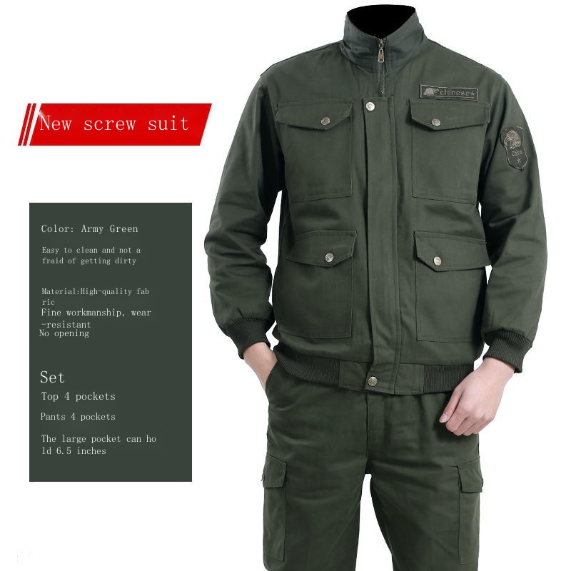 Bộ Đồ Lao Động Dày Dặn Chống Bỏng Thời Trang Xuân Thu Cho Nam