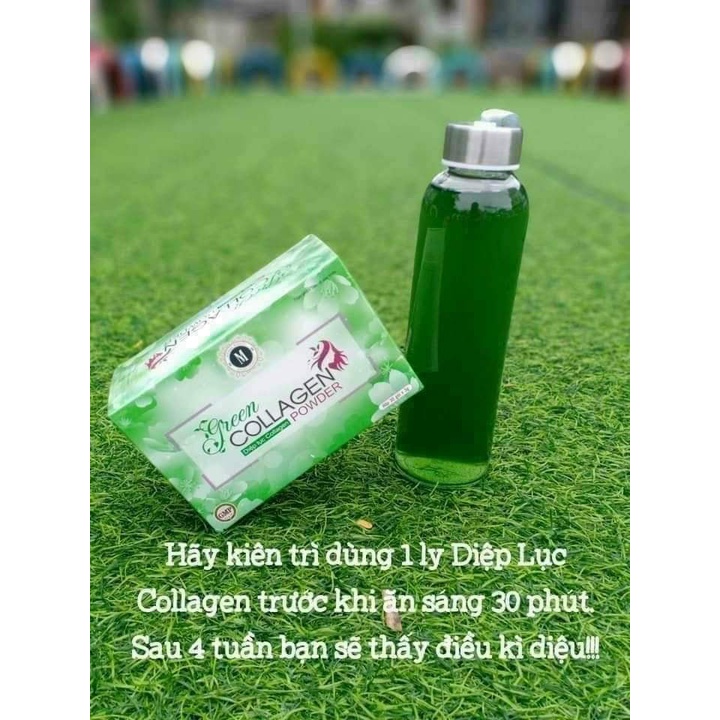 Diệp lục green collagen hỗ trợ làm đẹp da trắng da bổ sung vitamin khoáng chất từ rau xanh giảm táo bón
