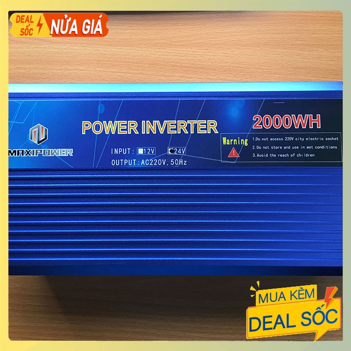 Máy kích điện, bộ đổi nguồn điện Inverter 2000W nguồn 24V