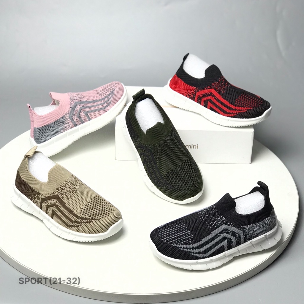 Giày thể thao trẻ em QC 21-32 ❤️FREESHIP❤️ Giày sneakers cổ chun dáng lười dành cho bé trai và bé gái đế nhẹ SPORT