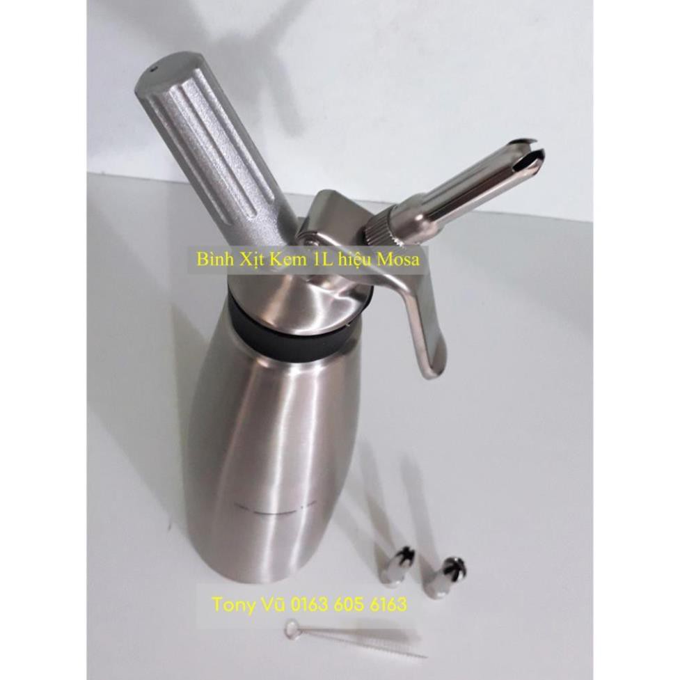 Bình xịt kem tươi Mosa chất liệu Inox 1L