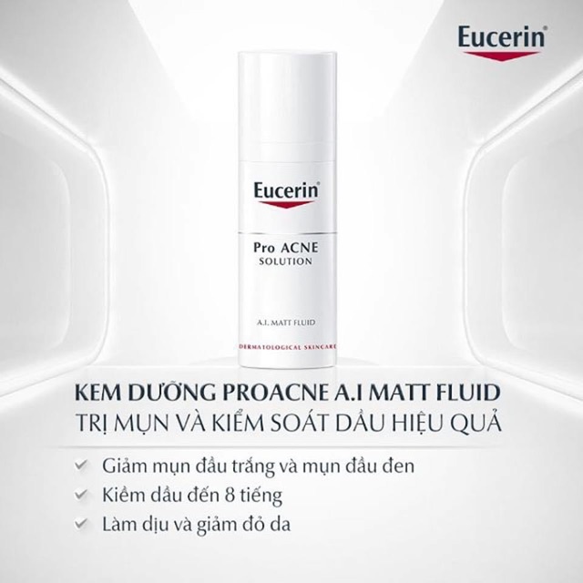 Kem dưỡng ngừa mụn kiềm dầu Eucerin A.I Matte Fluid