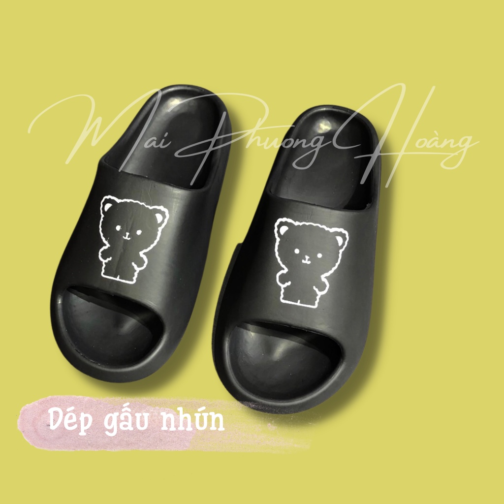 Dép bánh mì gấu dép quai ngang in hình gấu BEAR siêu xinh cute M02