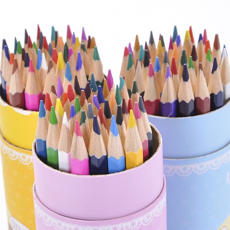 Hộp bút chì màu 12 màu cao cấp tiện dụng có ống đựng cho học sinh BMBooks