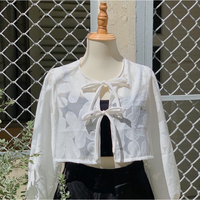 Áo khoác voan tơ hoa madebytim