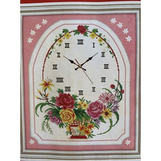 Tranh Thêu Chữ Thập Đồng Hồ Hoa Khoe Sắc W100/P8024 36x46cm