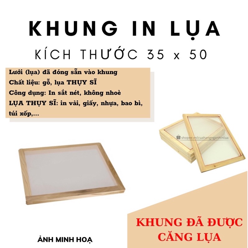 Khung in lụa 35x50cm đã được căng lụa