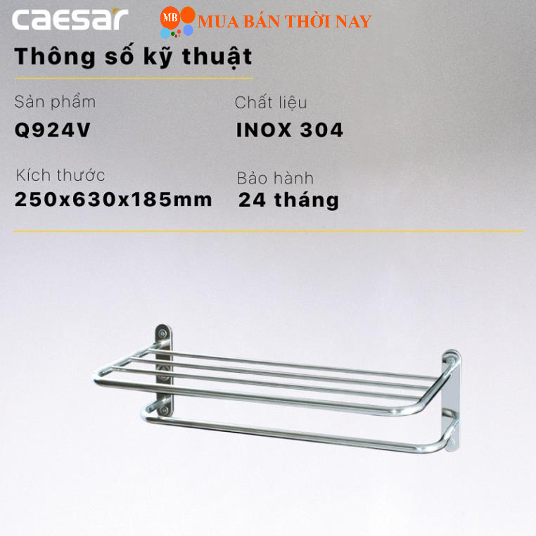 Kệ treo khăn Caesar Q924V 2 tầng