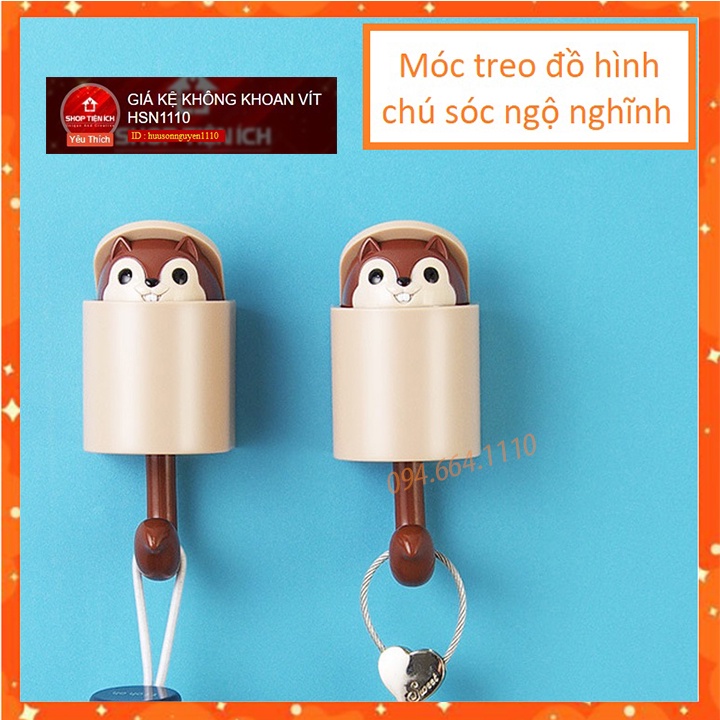 1 Móc treo đồ gắn tường hình chú sóc sáng tạo (HSN)