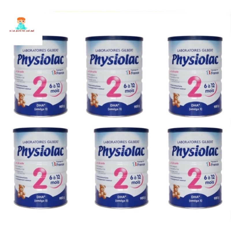 Combo 6 hộp sữa bột Physiolac số 2 900g