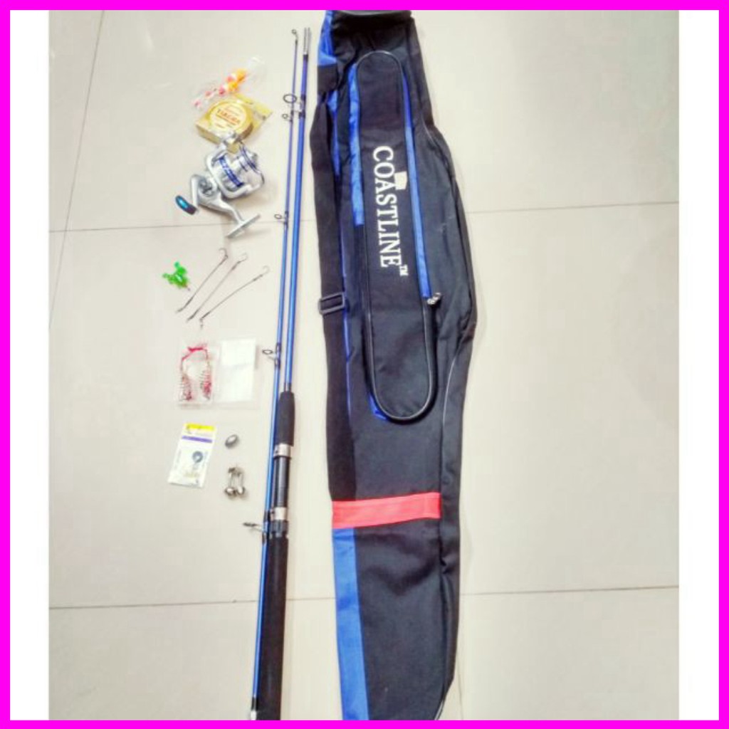 Combo bộ cần câu Shimano 2khúc đặc máy yumoshi AL6000và túi đựng đồ câu kèm phụ kiện SHOPDOCAUCHATLUONG