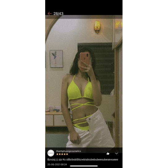 Bikini 2 mảnh xanh neon siêu đẹp kèm ảnh thật và feedback
