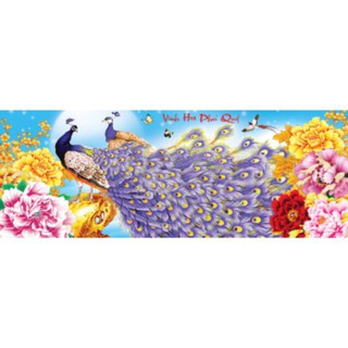 Tranh thêu chữ thập chim công Ailuo 3D AL53497 (có cườm) chưa thêu
