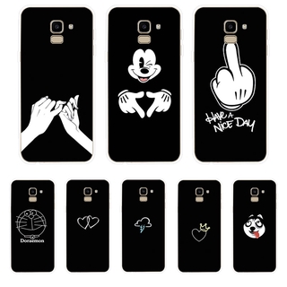 Ốp Lưng Samsung Galaxy J2 Pro J4 J4+ J6 J6+ Plus J8 2018 TPU mềm Case Cá tính đen tuyền Two