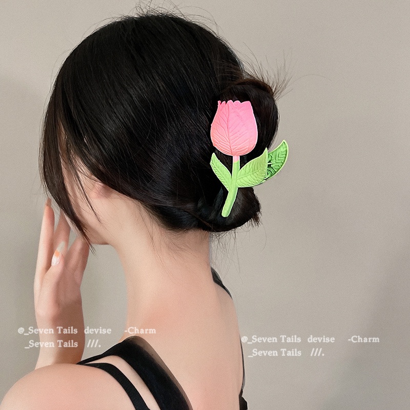 Kẹp Tóc Hình Hoa Tulip Cỡ Lớn Thanh Lịch Cho Nữ