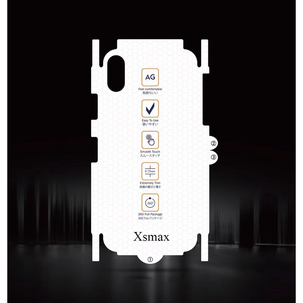 Miếng dán lưng PDF cho iPhone X, Xsmax, 11Promax, 12Promax, 13Promax chống trầy xước, bụi bẩn, vân tay