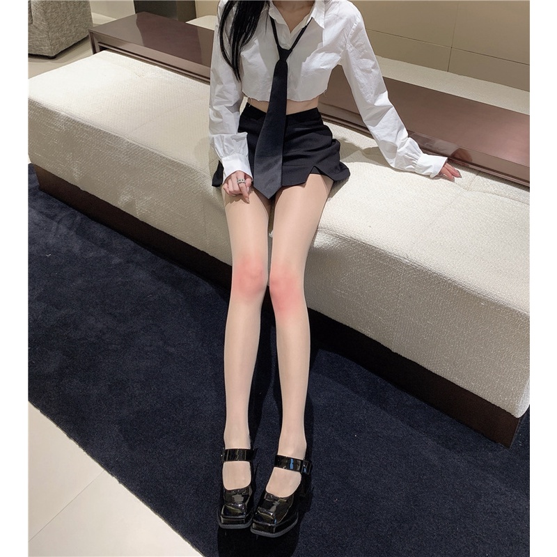 Fashion New Knee High Blush Stockings Pure White Pantyhose Cute Japanese Loli Thin Bottoming Stockings Gradient Stockings