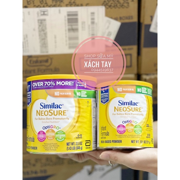 Sữa Neosure 371gr và 646gram