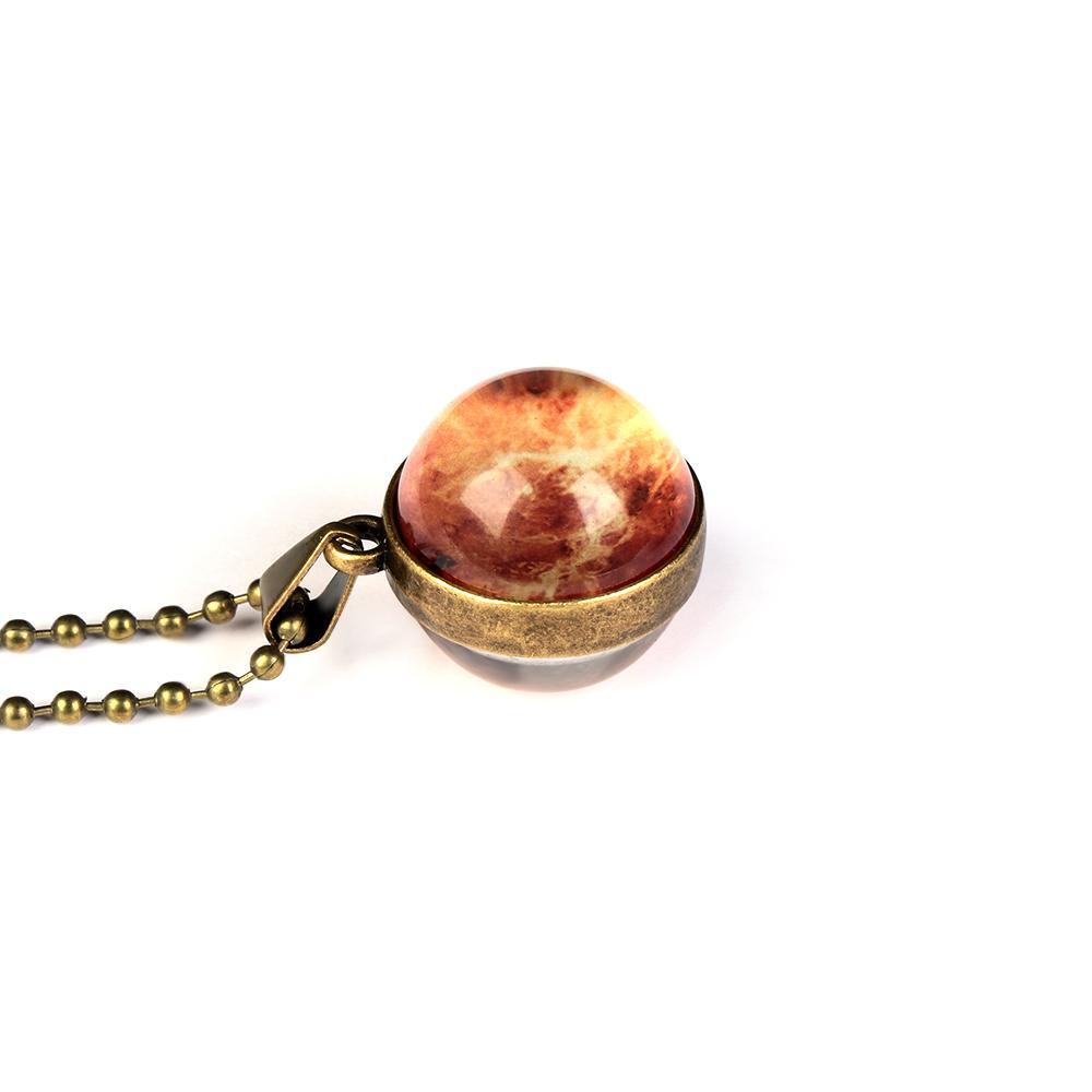 Vòng cổ Hai Mặt Họa Tiết Thiên Hà Hệ Mặt Trời Thời Trang