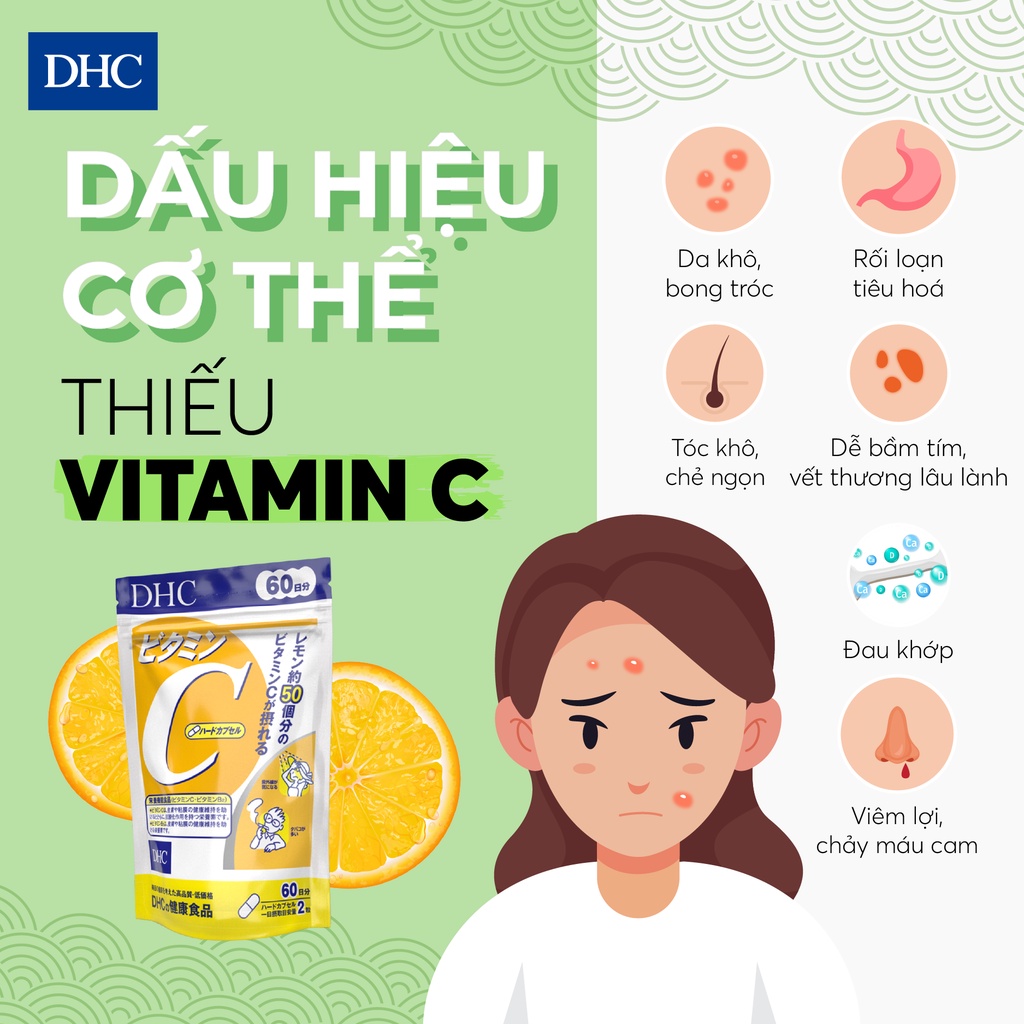 Viên uống DHC Bổ sung Vitamin C Nhật Bản 60v/gói