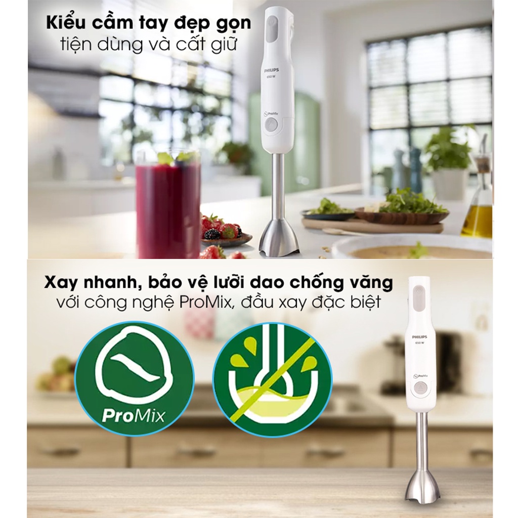 Máy xay cầm tay đa năng thế hệ mới Philips HR2537 và ProMix Philips HR2534 chính hãng bảo hàng 2 năm