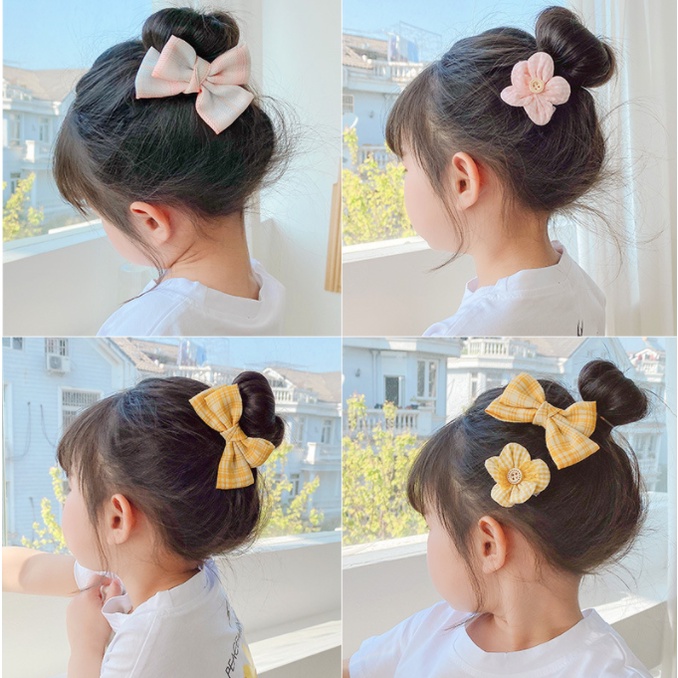 Set kẹp tóc đính nơ cho bé gái phong cách Hàn Quốc(Set6/8) cực đáng yêu