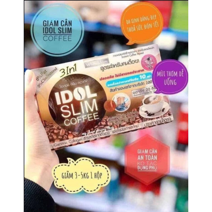 giảm cân cafe idol slim x3 giảm toàn thân Cà phê IDOL 3 in 1 Thái Lan