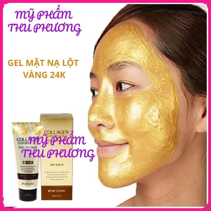 Mặt nạ đất sét lột - Mặt nạ vàng 24k dưỡng da cho da dầu mụn Hàn Quốc 3W Clinic Collagen Luxury Gold Feel Off Pack