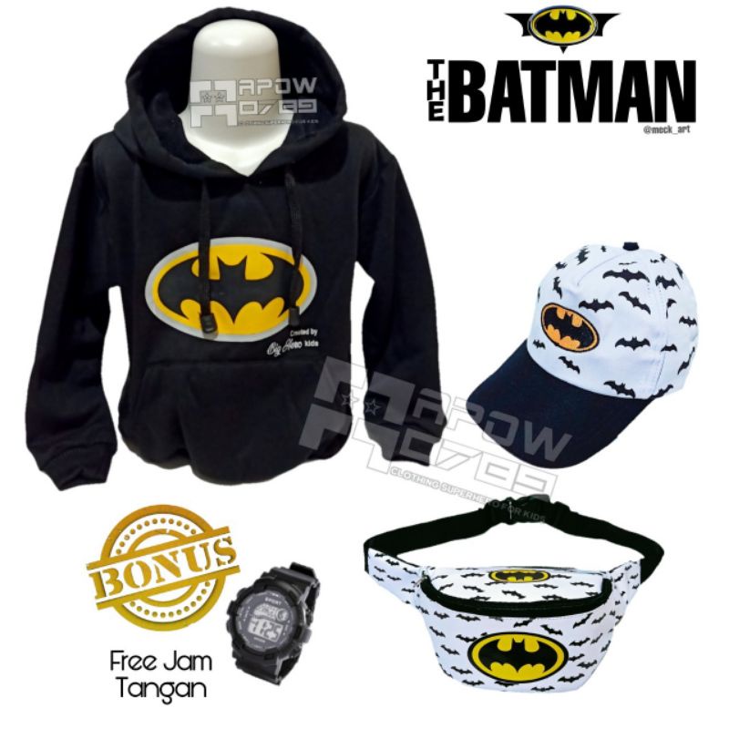 Áo Sweater 4 Trong 1 In logo Batman 4 Trong 1 Thời Trang Cho Bé