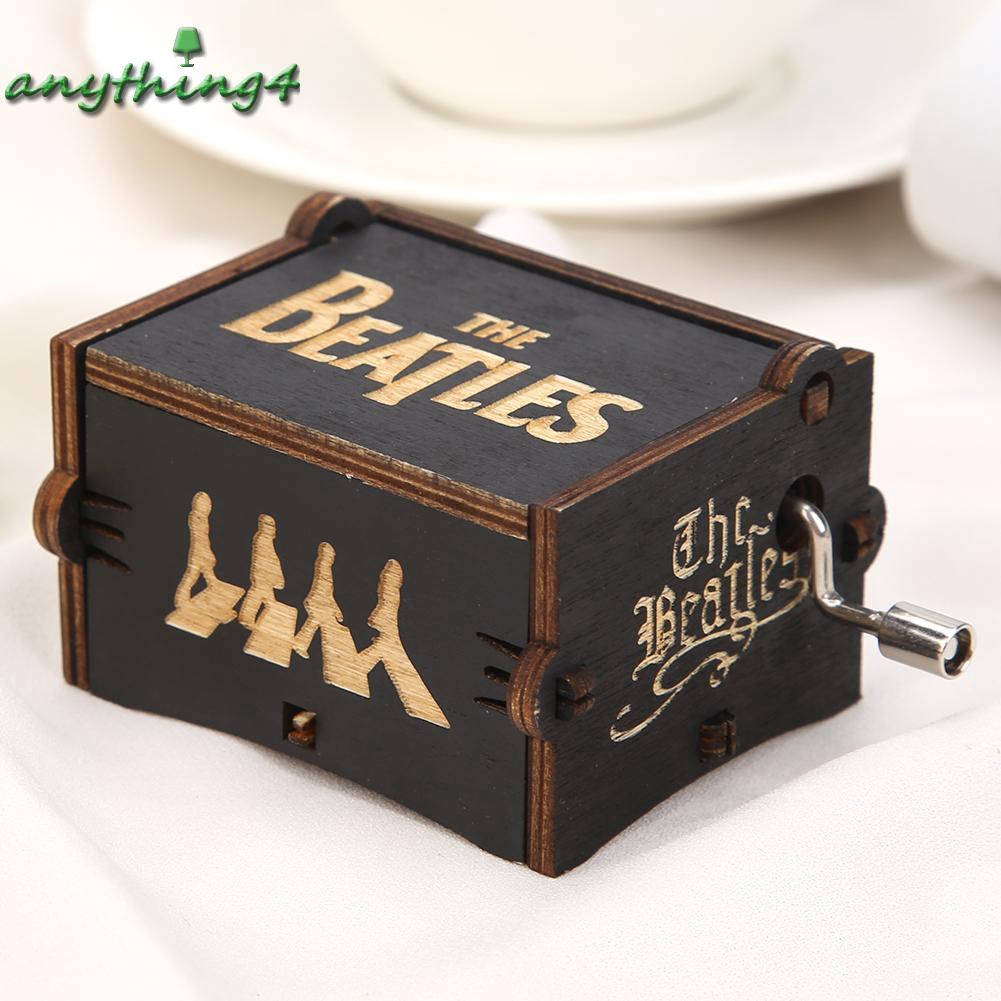 ♚any♚ Convenient Vintage Wooden Hand Cranked Music Box Retro Home Ornaments Crafts Kids Gift