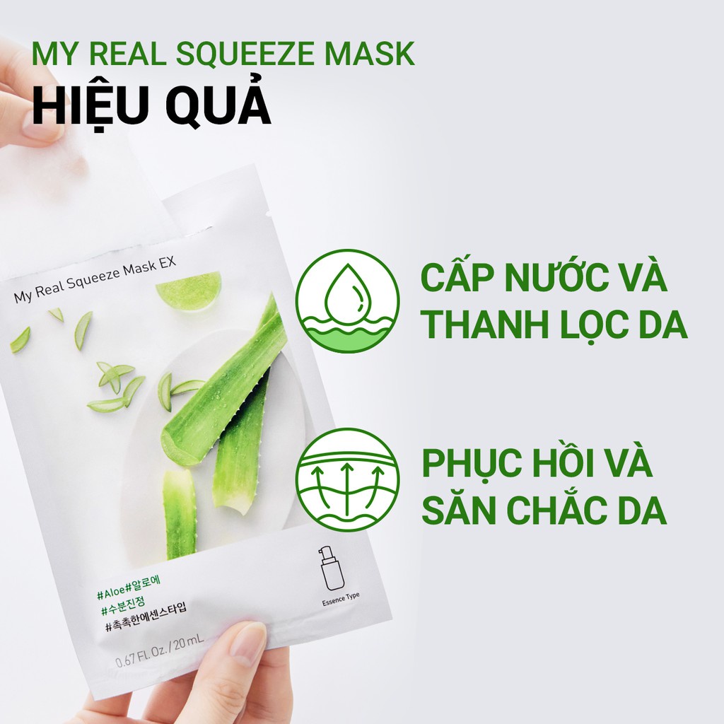 Bộ 13 mặt nạ giấy nước ép thiên nhiên Jeju innisfree My Real Squeeze Mask 20mL